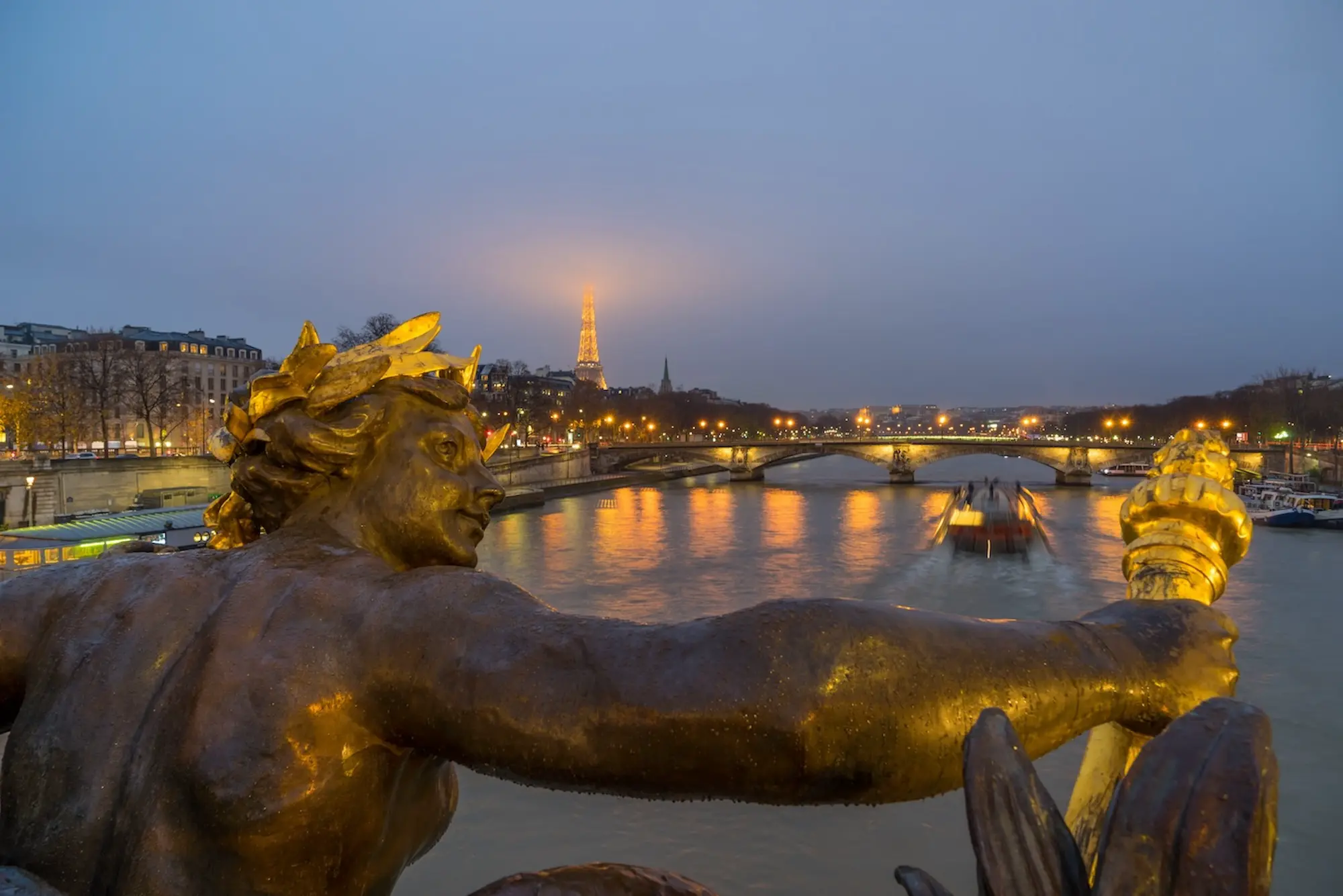 big paris pont alexandre 3 coucher de soleil